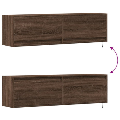 TV-Møbel Brun Eik TV-benk med LED 140x31x38 cm