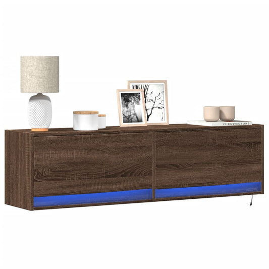 TV-Møbel Brun Eik TV-benk med LED 140x31x38 cm