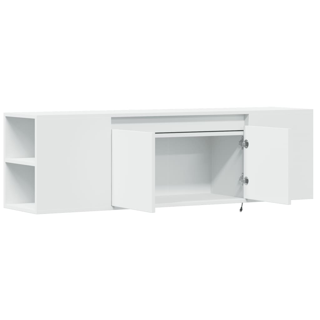 TV-Møbel Hvit TV-benk med LED 135x31x39,5 cm