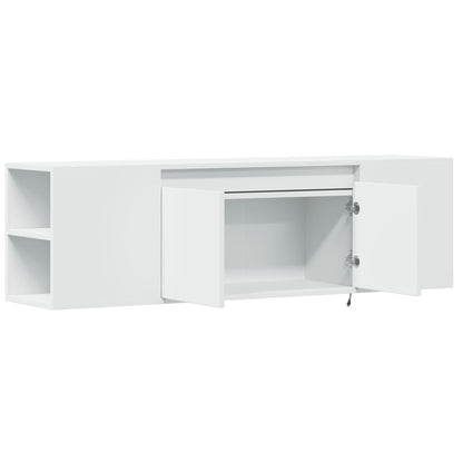 TV-Møbel Hvit TV-benk med LED 135x31x39,5 cm