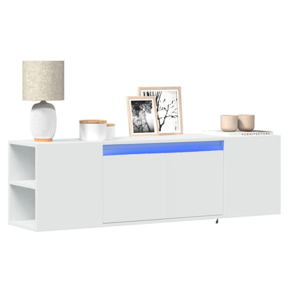 TV-Møbel Hvit TV-benk med LED 135x31x39,5 cm