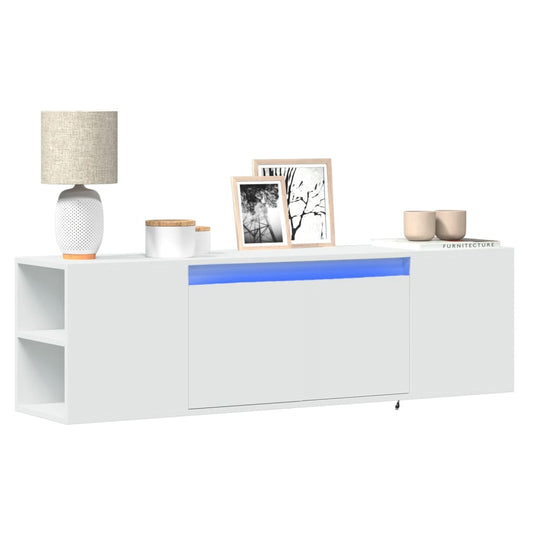 TV-Møbel Hvit TV-benk med LED 135x31x39,5 cm