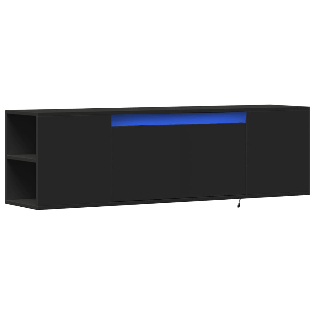 TV-Møbel Svart TV-benk med LED 135x31x39,5 cm