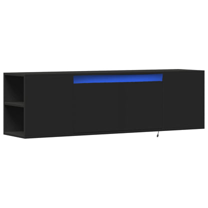 TV-Møbel Svart TV-benk med LED 135x31x39,5 cm