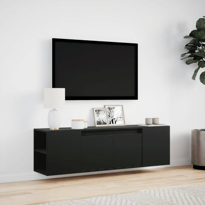 TV-Møbel Svart TV-benk med LED 135x31x39,5 cm