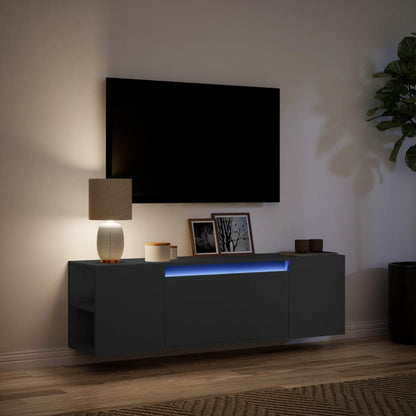 TV-Møbel Svart TV-benk med LED 135x31x39,5 cm
