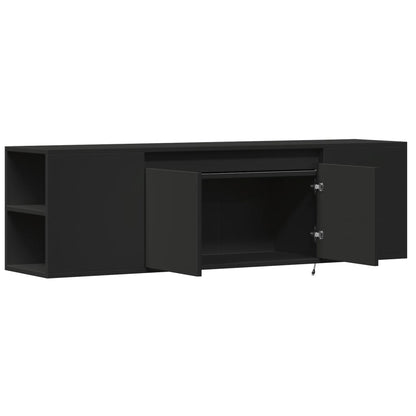 TV-Møbel Svart TV-benk med LED 135x31x39,5 cm