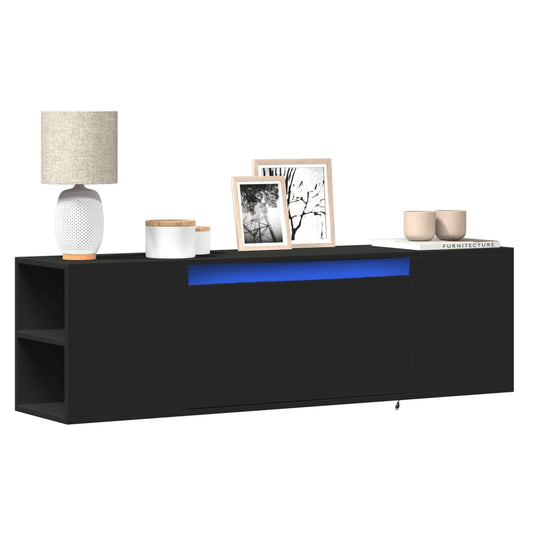 TV-Møbel Svart TV-benk med LED 135x31x39,5 cm