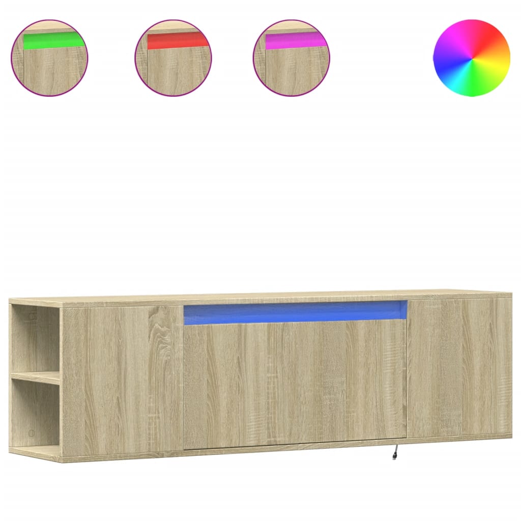 TV-Møbel Sonoma Eik TV-benk med LED 135x31x39,5 cm