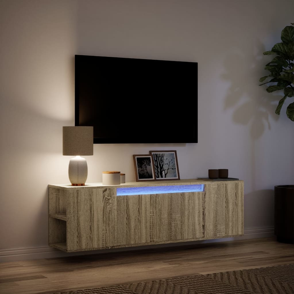 TV-Møbel Sonoma Eik TV-benk med LED 135x31x39,5 cm