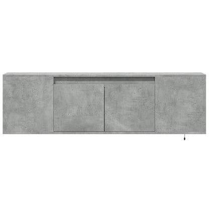 TV-Møbel Betonggrå TV-benk med LED-lys 135x31x39,5 cm