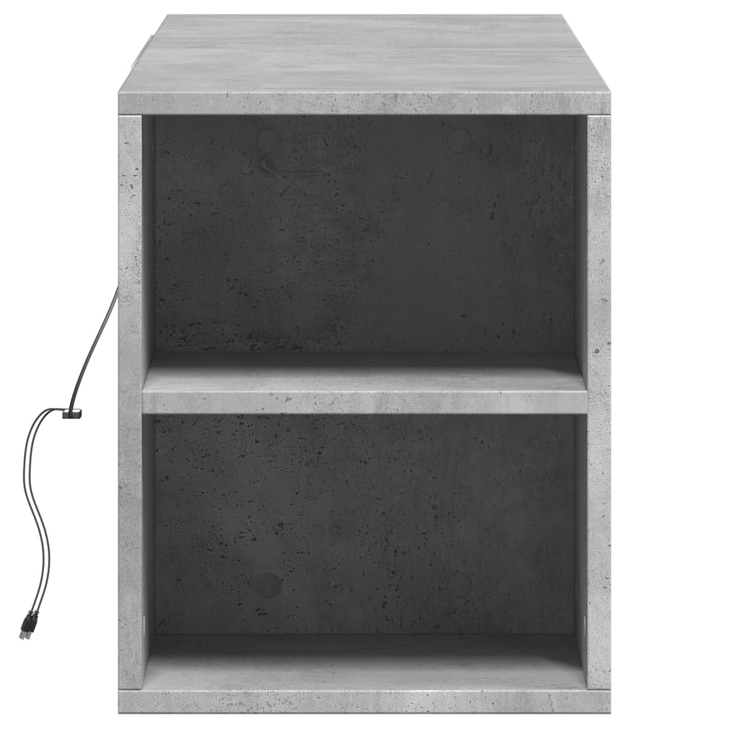 TV-Møbel Betonggrå TV-benk med LED-lys 135x31x39,5 cm