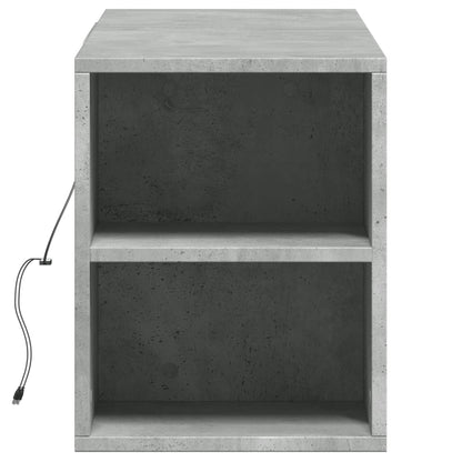 TV-Møbel Betonggrå TV-benk med LED-lys 135x31x39,5 cm