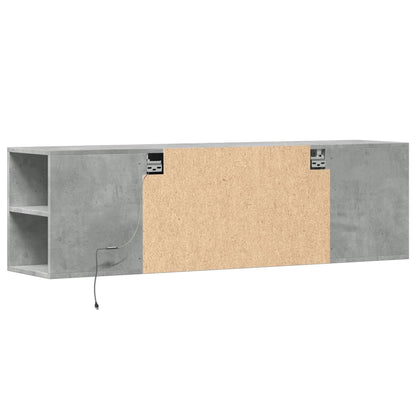TV-Møbel Betonggrå TV-benk med LED-lys 135x31x39,5 cm