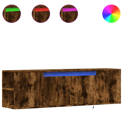 TV-Møbel Røkt EikTV-benk med LED 135x31x39,5 cm