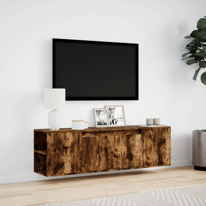 TV-Møbel Røkt EikTV-benk med LED 135x31x39,5 cm