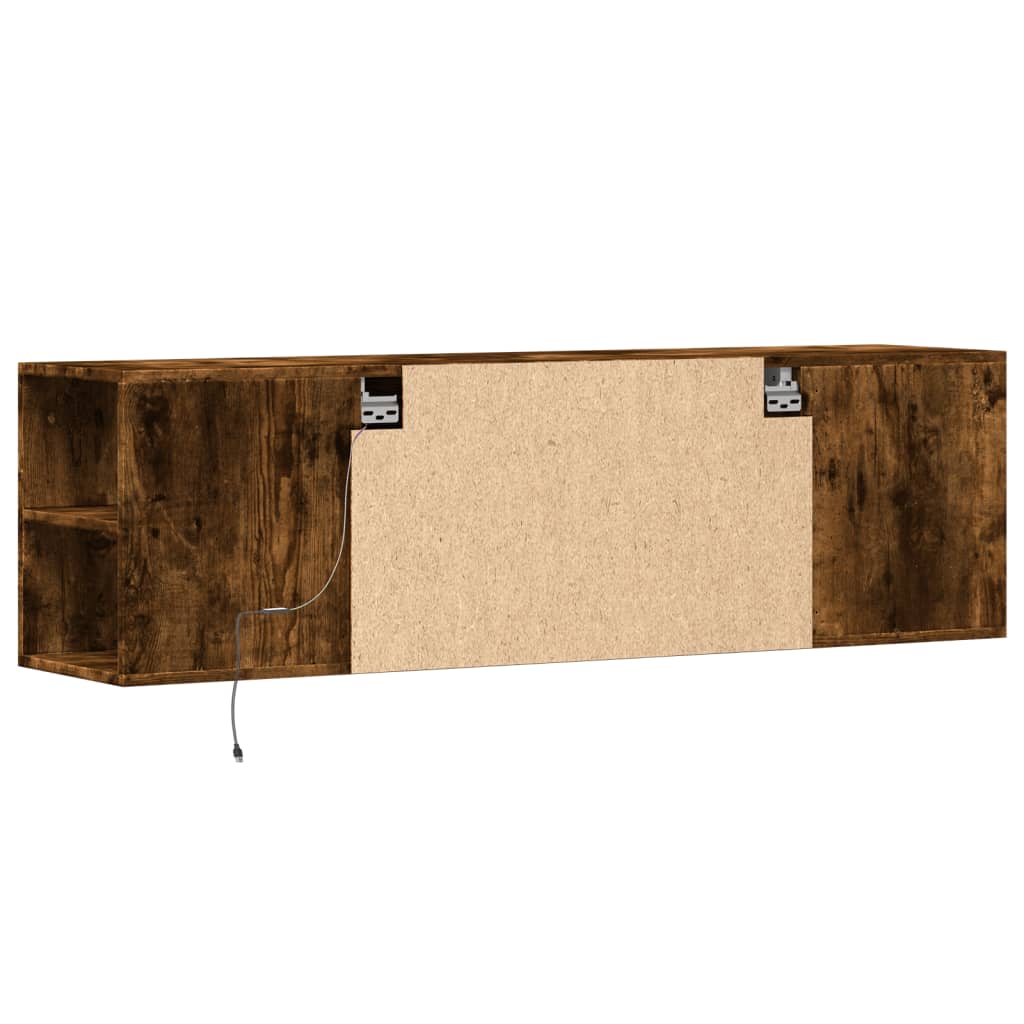 TV-Møbel Røkt EikTV-benk med LED 135x31x39,5 cm