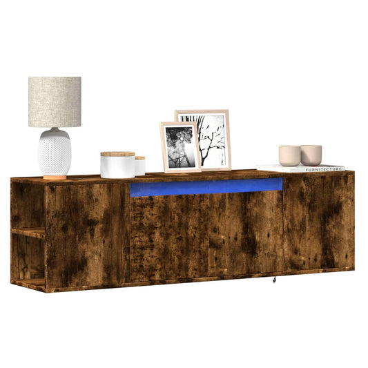 TV-Møbel Røkt EikTV-benk med LED 135x31x39,5 cm