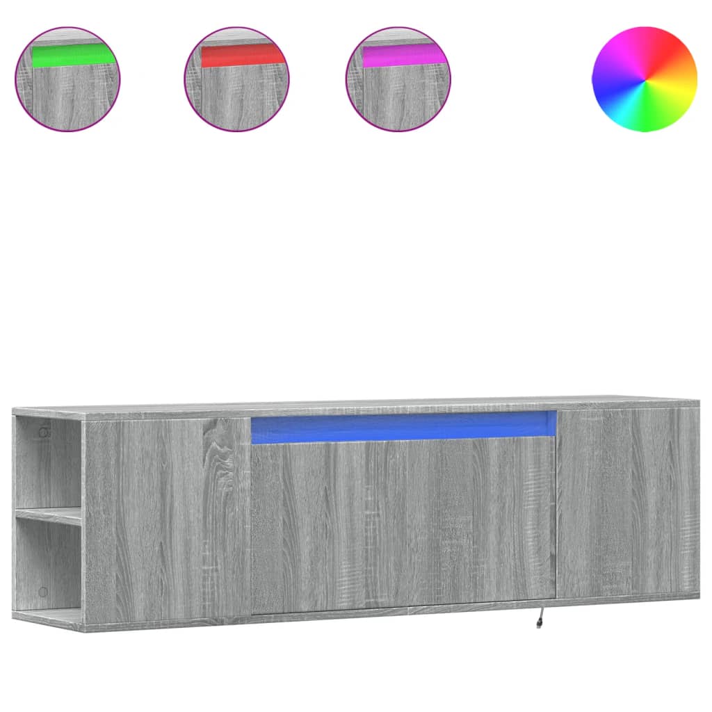 TV-Møbel Sonoma Grå TV-benk med LED 135x31x39,5 cm
