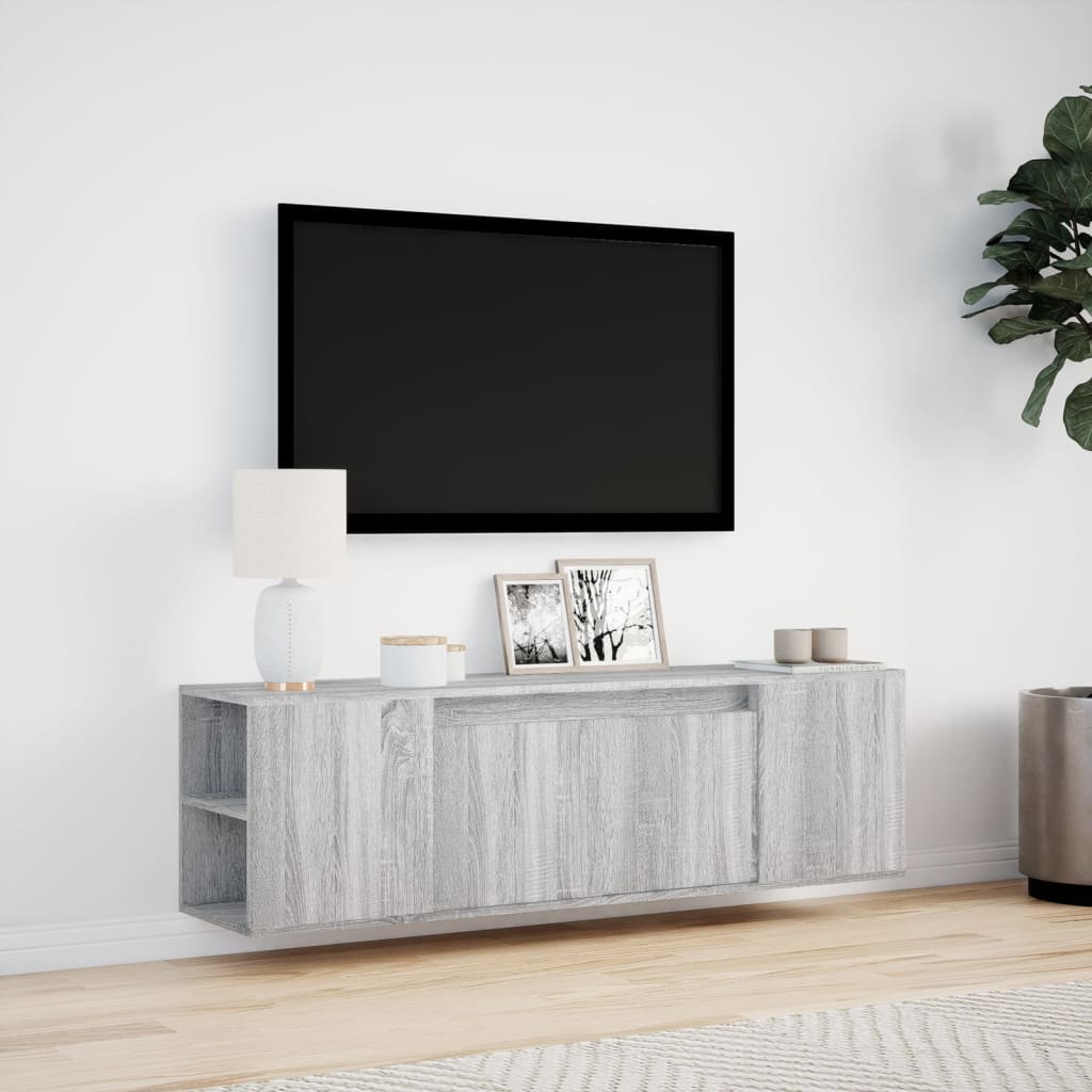 TV-Møbel Sonoma Grå TV-benk med LED 135x31x39,5 cm