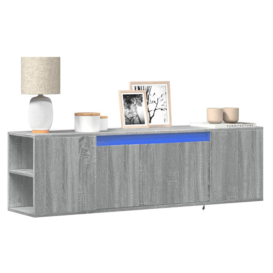 TV-Møbel Sonoma Grå TV-benk med LED 135x31x39,5 cm
