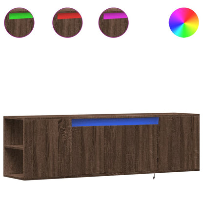 TV-Møbel Brun Eik TV-benk med LED 135x31x39,5 cm