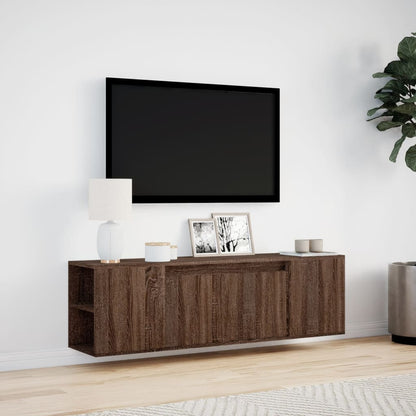TV-Møbel Brun Eik TV-benk med LED 135x31x39,5 cm