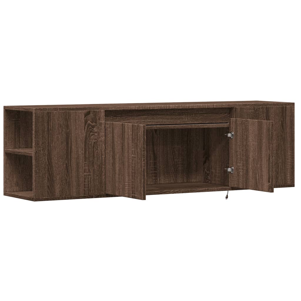 TV-Møbel Brun Eik TV-benk med LED 135x31x39,5 cm