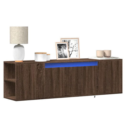 TV-Møbel Brun Eik TV-benk med LED 135x31x39,5 cm