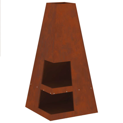 Bålplass Brun 50 x 50 x 100 cm Cortenstål