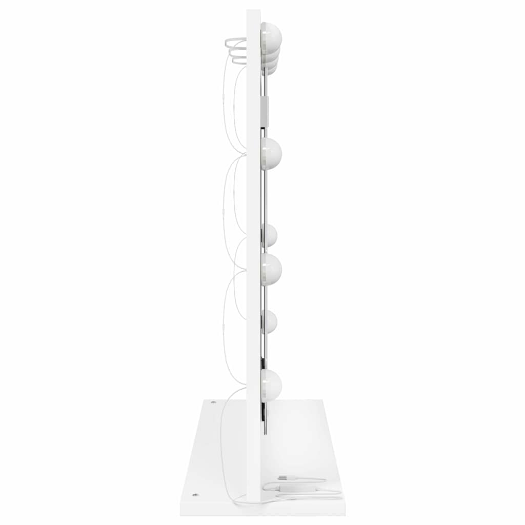 Sminkespeil med LED-lys Hvit 60x55x18 cm