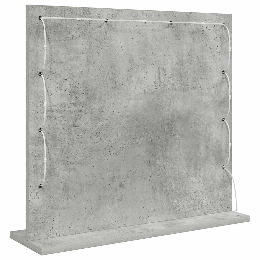 Sminkespeil med LED Lys Betonggrå 60x55x18 cm