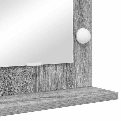 Sminkespeil med LED-lys Grå Sonoma 60x55x18 cm