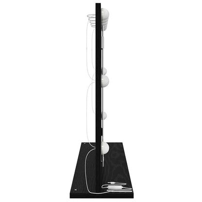 Sminkespeil Svart Eikmed LED-lamper 80x55x18 cm