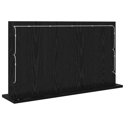 Sminkespeil Svart Eik LED 80x45x18 cm