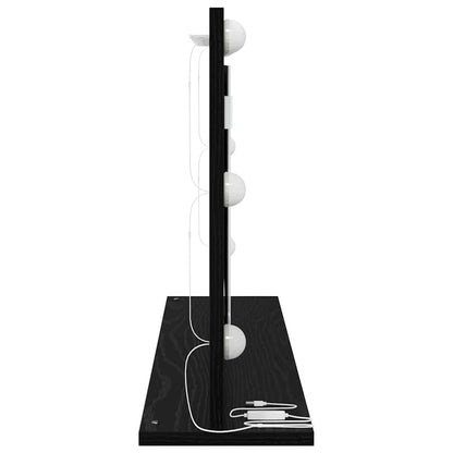 Sminkespeil Svart Eik LED 80x45x18 cm
