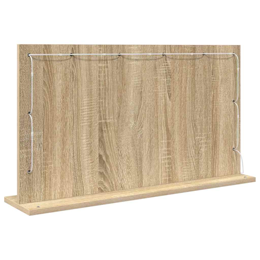 sminkespeil Sonoma eik Konstruert tre, glass 80 x 45 x 18 cm