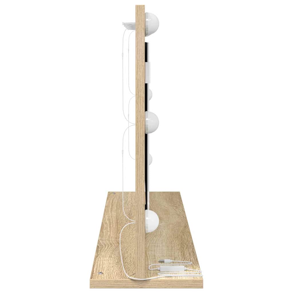 sminkespeil Sonoma eik Konstruert tre, glass 80 x 45 x 18 cm