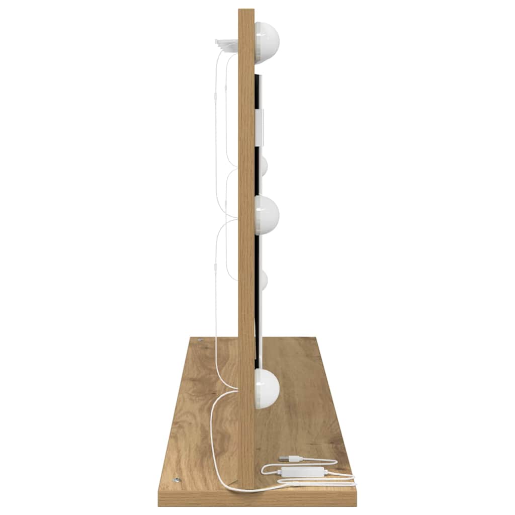 Sminkespeil Kunstnerisk eik Partikeltre 80 x 45 x 18 cm Speil