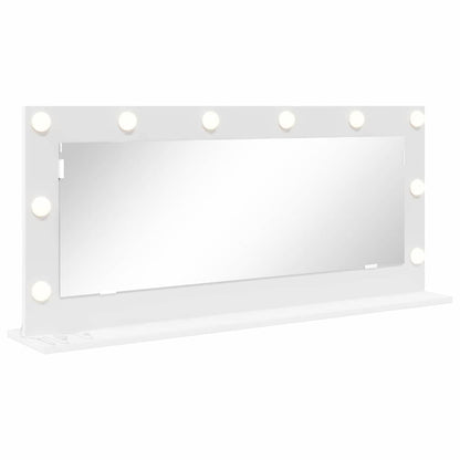 Sminkespeil med LED-lys Hvit 100x45x18 cm