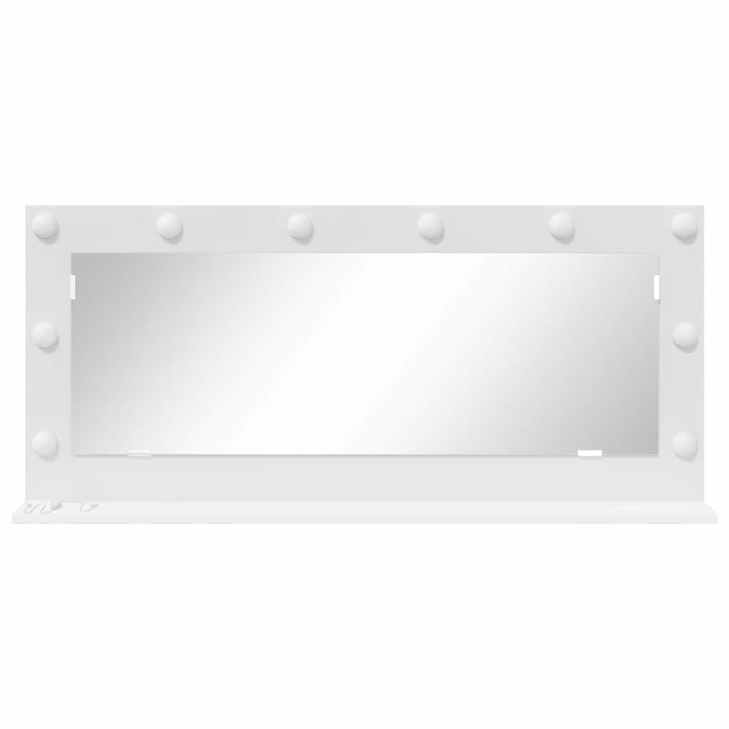 Sminkespeil med LED-lys Hvit 100x45x18 cm