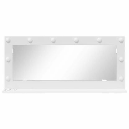Sminkespeil med LED-lys Hvit 100x45x18 cm