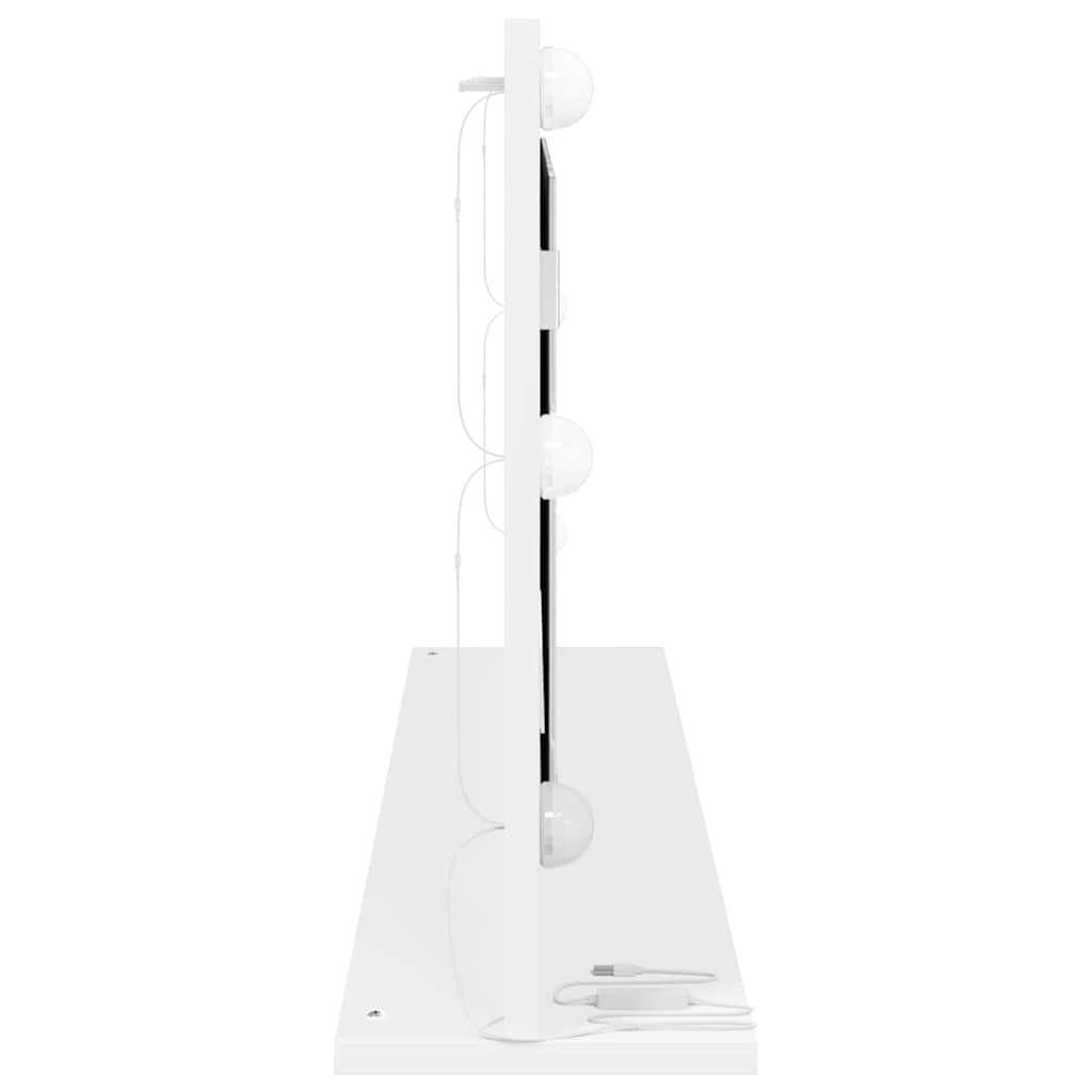 Sminkespeil med LED-lys Hvit 100x45x18 cm