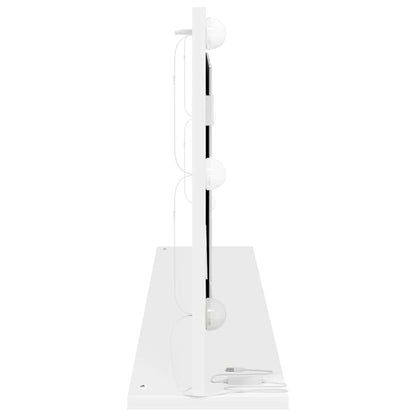 Sminkespeil med LED-lys Hvit 100x45x18 cm