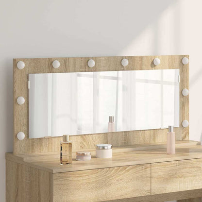 Sminkespeil med LED-belysning Sonoma Eik 100x45x18 cm