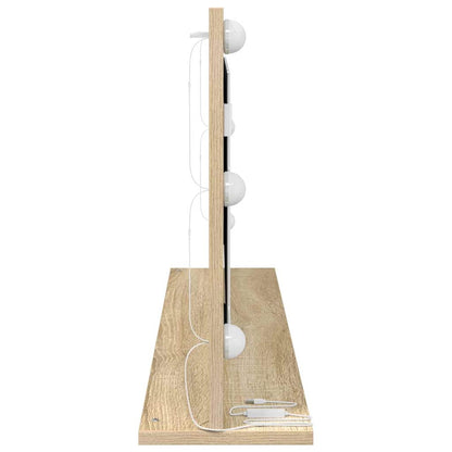 Sminkespeil med LED-belysning Sonoma Eik 100x45x18 cm