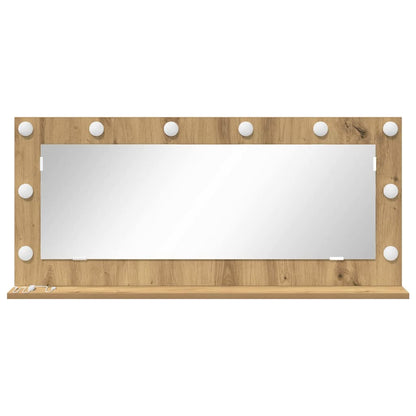 Sminkespeil med LED-lys Artisan Eik 100x45x18 cm