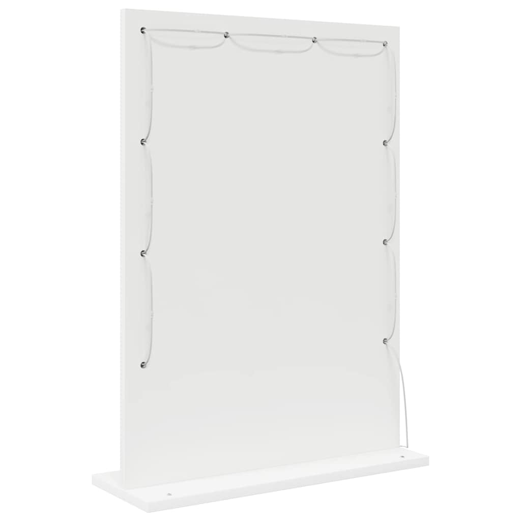 Sminkespeil med LED-lamper Hvit 70x50x18 cm
