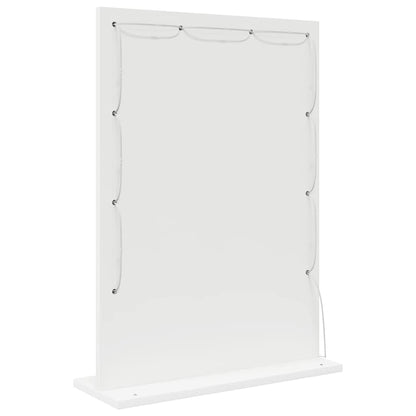 Sminkespeil med LED-lamper Hvit 70x50x18 cm