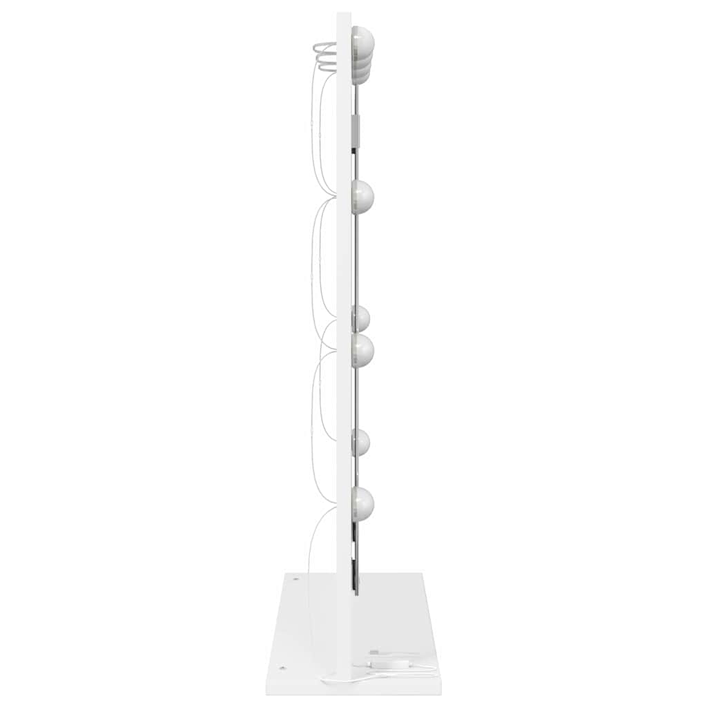 Sminkespeil med LED-lamper Hvit 70x50x18 cm